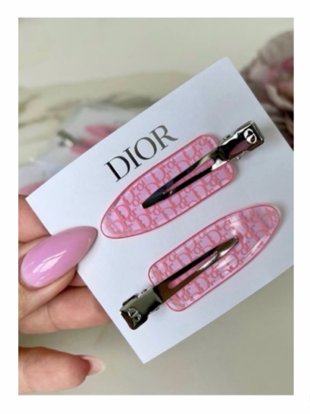 NEW Dior Backstage Pink Hair Clips Barrettes